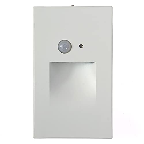 ciata led indoor & outdoor motion sensor lights for stairs - dusk to dawn sensor, white