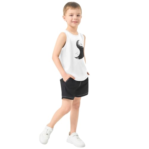 Boys Tank Top Shirts Chinese Yin Yang Graphics Sleeveless T-Shirts Crew Neck for Kids Clothing Children4