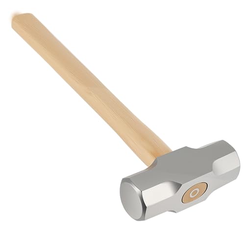 CHUENHEI 2 Stück 2000g Fäustel Hammer mit Holzgriff, 38cm Lang Vorschlaghammer 2kg, Sledge Hammer Abbruchhammer für Abbrucharbeiten, Pfahlschlagen, Betonbrechen