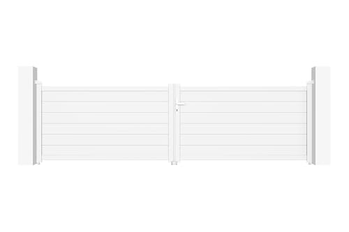 Casanoov Doppelflügeltor aus Aluminium 4m EIGER H.115cm weiß