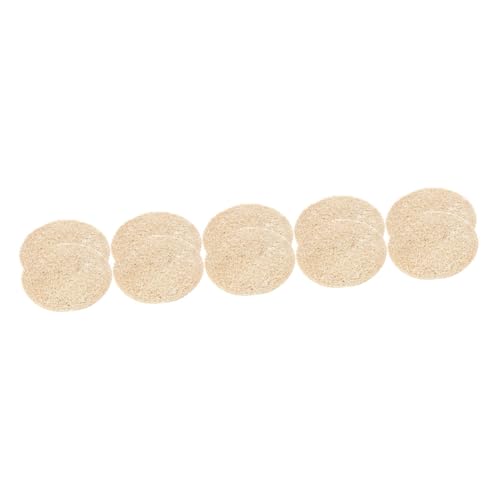 Amosfun 10 Piezas Alfombrilla para Tetera de lufa - tapete para Tazas Alfombrilla Redonda Posavasos de loofah Accesorio de decoración para Tazas Posavasos de lufa café Posavasos Khaki