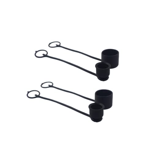 Black Rubber Dust Caps/Plugs For 1/2 Body Flat Face Hydraulic Bobcat Skid Steer Quick Couplers (2 Sets)