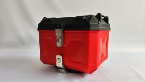 Garvee Baúl Moto 45L Rojo Con Respaldo Sistema Desmontaje Rápido Base Acero Maleta Trasera Universal Para Motocicleta y Scooter