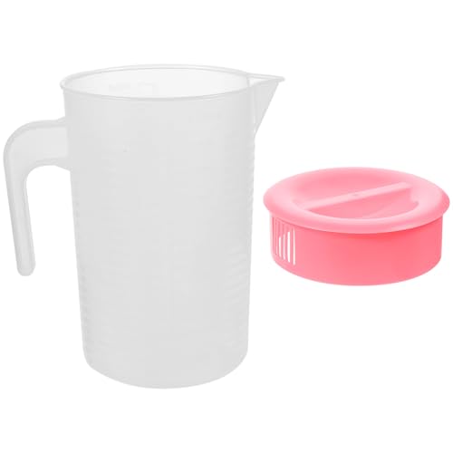 Sosoport Jarra de Agua de Gran Capacidad Diseño Elegante y Mango Ergonómico para Hogar para Bebidas Frías y Kefir Color Rosa