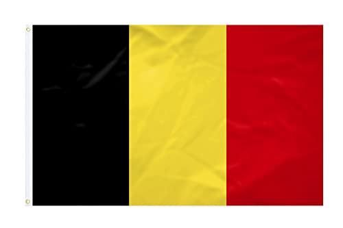 Drapeau Belgique - 60x90cm - Tissu Renforcé - Couture Durable - Couleurs Vives - Drapeau Extérieur Intérieur - Oillets Intégrés - Drapeau National