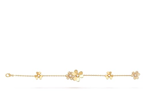 Dazzling 18K Gold Shamrock Bracelet - Minimalist and Versatile Diamond Bracelet for Women - exquisite Jewelry Gift for Ladies -13