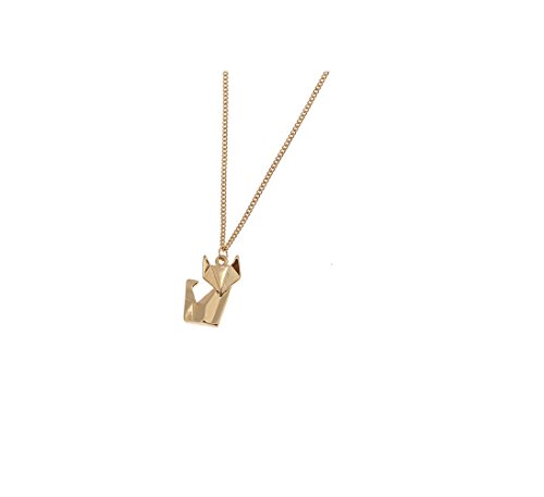Plum Street Gifts & More LLC Flexagon Hipster Fox Pendant (Gold)