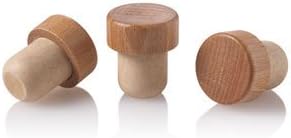 WidgetCo 19mm Synthetic T-Cork, Bar Corks, For Spirits, Liquor, & Syrups with Wood Top (Qty 25)