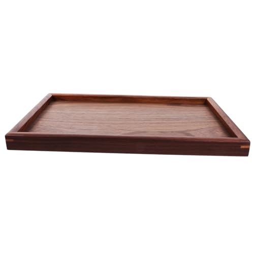 Unomor Bathroom Countertop Tray Multi Functional Walnut Wood Vanity Organizer for Toiletries Perfume and Snacks Decorative Storage Dish for Home and Bathroom Use