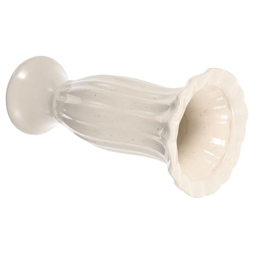 Jarrón conmemorativo de cerámica beige resistente para cementerio 2