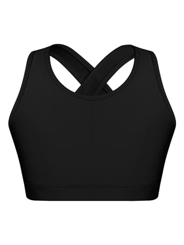 Opiniones de Sujetadores deportivos para Niña más recomendados. 42 iiniim Brasier Deportivo con Bandas Niña Mujer Bra Top para Ejercicio Yoga Fitness Running Gimnasio Sujetador Deportivo con Tirantes Relleno Push Up Clasico A Negro 11-12 años