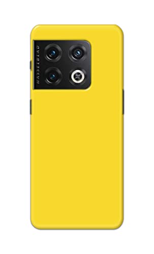 Image of Printed Hard Back Cover Case for OnePlus 10 Pro 5G Back Cover (Plain Yellow) -1803