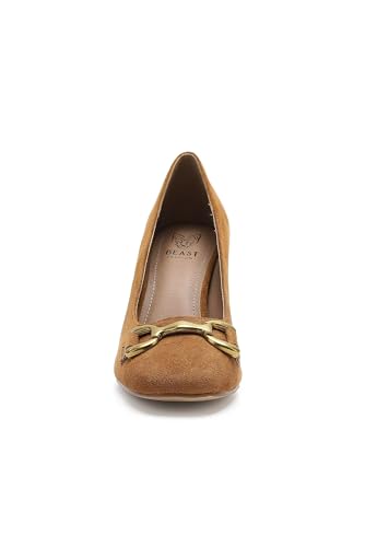 Women's Round Toe Block Heel Pump Low Chunky Pumps Comfortable Dress Shoes4