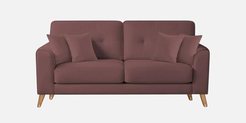 Image of Velvet Contemperory Sofa with Cushion Chaise Lounge Sectional Sofa Perfect for Living Room & Bedroom Guests Home & Office (Velevt Wine Colour, Three Seater)