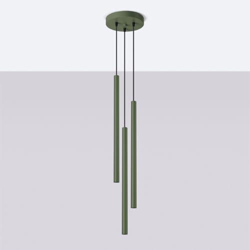 Lámpara colgante moderna de techo verde oliva PASTELO con 3 luces G9 LED 3
