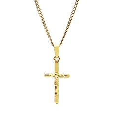 Gold Crucifix 3mm Cuban Chain