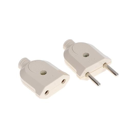 OM - 2 Pin Male Female Plug Top 6A 240V Suitable for Fan Table, Mixers, trimmers & Hair Dryer, Air Coolers, etc. (Pack of 3) 1