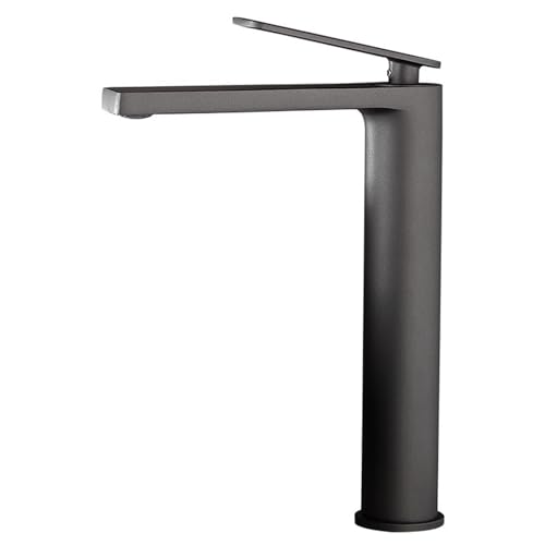 Mitigeur de lavabo haut gris élégant pour vasque à poser moderne