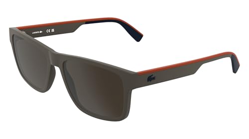 Lacoste Mens Sunglasses L6076S - Matte Taupe with Solid Brown Lens