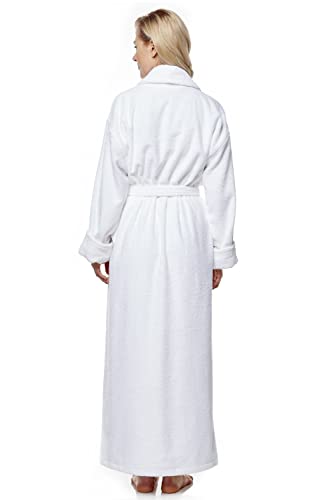 Arus Women's Long Style Full Length Thick Shawl Collar Turkish Bathrobe2