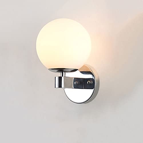 Modern Globe Wall Sconce, Minimalist Wall Light Fixture with Frosted