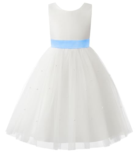 Image of JerrisApparel Flower Girls Dress Wedding Satin Dresses Princess Birthday Party Prom Ball Gown
