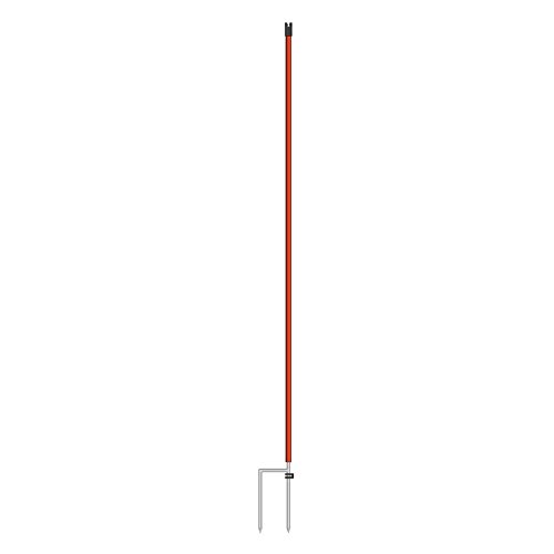 VOSS.farming Electric Fence Netting Post, 112cm with Double Spikes for Stabilizing, Red Colour