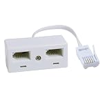 ltteea BT Telephone Splitters 2 Way, Phone Double Socket Splitter UK Telephone RJ11 Male Plug to 2 Female Extender for UK Landline Telephone FAX Modem Cable Adapter and Converter