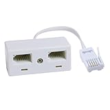 ltteea BT Telephone Splitters 2 Way, Phone Double Socket Splitter UK Telephone RJ11 Male Plug to 2 Female Extender for UK Landline Telephone FAX Modem Cable Adapter and Converter - Image 1