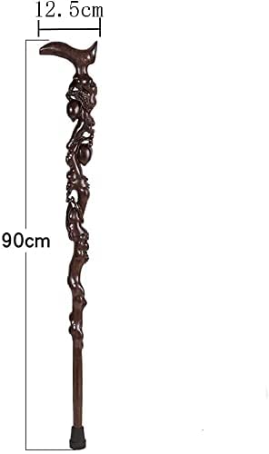 Laski Laski Laski dla osób starszych Laski z litego drewna Delikatne rzeźbienie Suplikowane Pomyślne Artykuły dla osób starszych Chodzik o długości 93 cm Łatwe do przycięcia To takie miłe z twojej