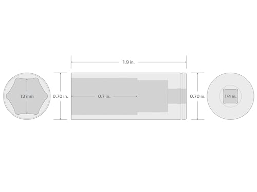 Image of TEKTON 1 /4 Inch Drive x 13 mm Deep 6-Point Socket | SHD03113