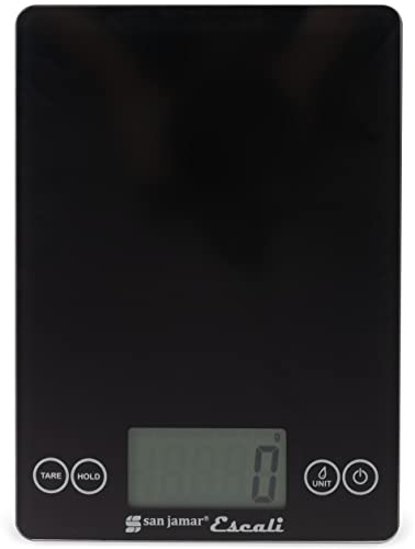 San Jamar Escali Glass Digital Food Scale, Black #TOP1