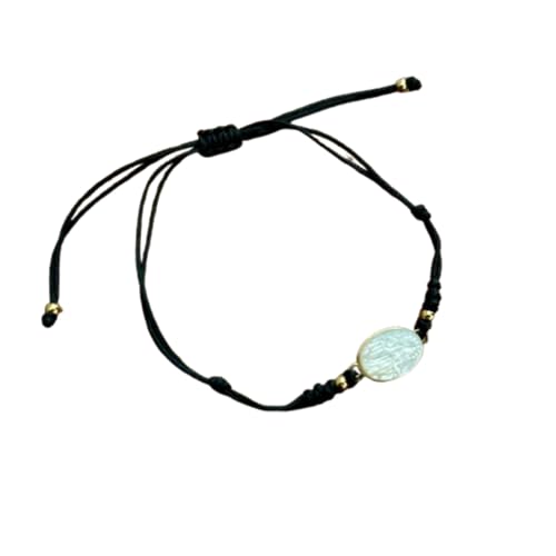 Bracelet fil noir Vierge Miraculeuse en nacre pour le quotidien