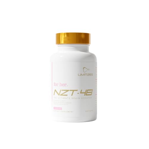 NZT-48 Premium Brain Booster for Her - Female Brain Booster - Brain Supplement for Memory + Focus + Natural Energy - Caffeinated, AcetvI-L-Carnitine, Vitamins B6 B12, 30 Servings