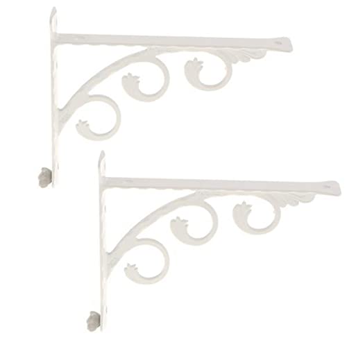 VELURA VELURA 2x2Pcs L Shape Wall Mounted Shelf Bracket Metal Hanging Holder White 12x15cm|2 Pieces Shelf Bracket| Bookcases| Furniture-image-37