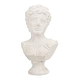 Material: terracota Figura de Busto de Hombre con pie Redondo en Blanco decapado, 15 x 9 x 25,5 centímetros (Referencia: 3001063)