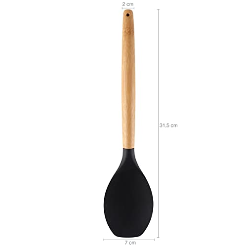 YOI COLHER BAMBU C/SILICONE PRETO