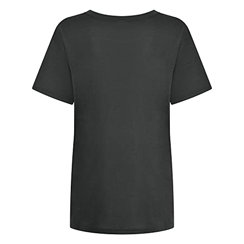 Image of Summer Y2k Tops for Womens, Casual Vintage Short Sleeve T-Shirt, Girls Oversize Loose Round Neck Elastic Tee