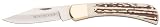 Winchester Knives Large Stag Handle Lock Back Folding Knife for Hunting and Camping; 8.8 inch Length and Includes Pocket Clip