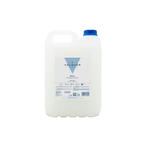 VALQUER Champú Incoloro | Limpieza Profunda y Suavidad para Todo Tipo de Cabello | Fórmula Vegana Sin Siliconas con Aroma Frutal | Formato Profesional Garrafa 5L
