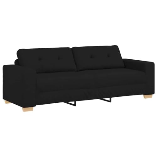 vidaXL 3-Sitzer-Sofa Schwarz 180 cm Stoff
