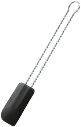 RÖSLE Teigschaber 20 cm, schmal, Silikon, Edelstahl 18/10, schwarz | Hochwertiger Teigspachtel für Backen und Kochen, strapazierfähig, spülmaschinengeeignet, -30°C bis +200°C