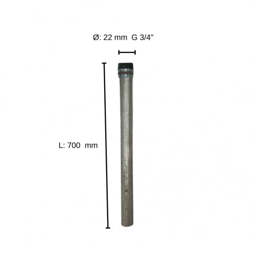 Tige de protection en magnésium Anode Ø 22 26 33, 500 550 700, 3/4 " 1" 1 1/4" Taille de l'anode sacrificiel 22-500-3/4