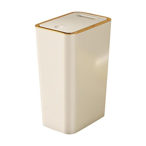 Pitycbo Papelera de Baño con Tapa, Contenedor de Basura Tipo, Papelera Delgada, Papelera para Dormitorio, Aseo, Oficina, 12L
