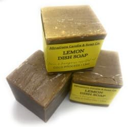 Allnations Soap Co - The Squeezed Lemon | Handmade All Natural Solid Block Dish Soap with Pure Essential Oil & Real Zest, 13oz Vegan Bar image 4