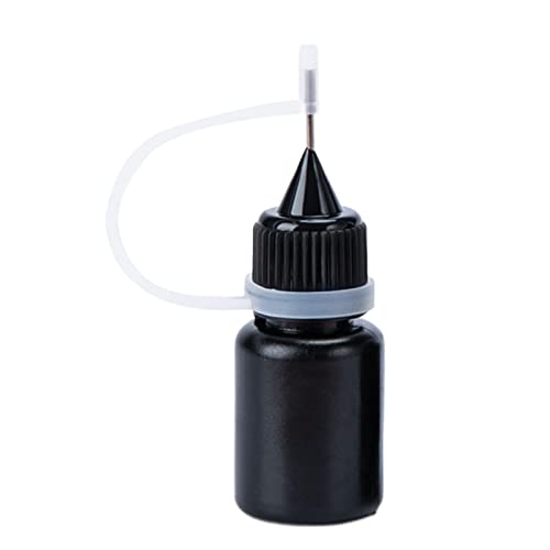 VitsRisea Recambio de tinta de almohadilla de sello, 5 ml de aceite de tinta negra – Recambios para sellos – Accesorios de rollo de sello multifuncional, accesorios de protección de datos impermeables