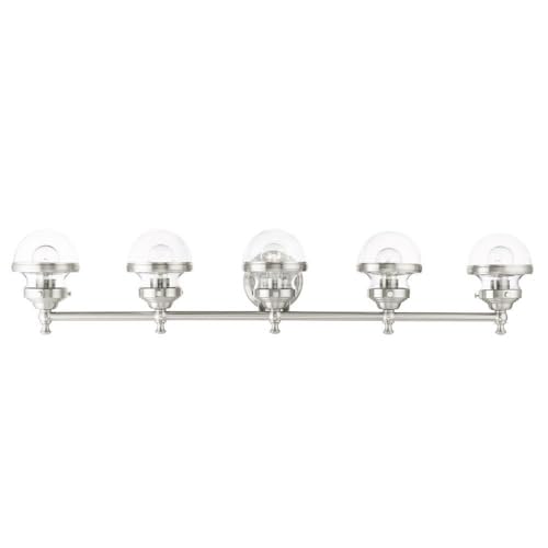 Image of Livex Lighting 17415-91 5 Light Brushed Nickel Bath Vanity