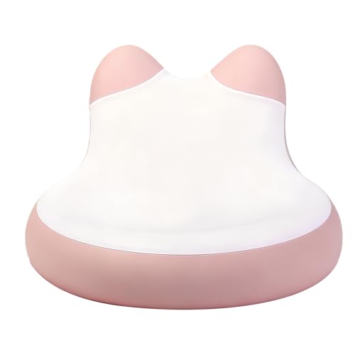 Almohada para dormir, soporte de almohada propensa, forma de oreja de gato en todas las posiciones, apertura de estabilización segura del cuello, tela de mezcla de lino y algodón transpirable