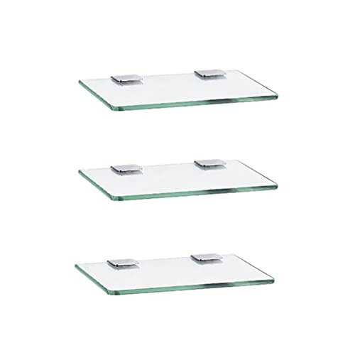 Mgchowue 2 Capas Ducha de Vidrio Estante de Tocador, 20cm Montado en la Pared Vidrios Templados Organizador de Almacenamiento de Ducha para Artículos de Baño Almacenamiento de Cosméticos Cover