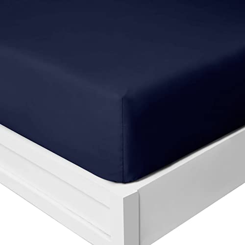 YORKSHIRE BEDDING Drap-housse king size 25 cm - Drap-housse super doux en microfibre brossée anti-plis respirant et résistant à la décoloration (bleu marine) Cover